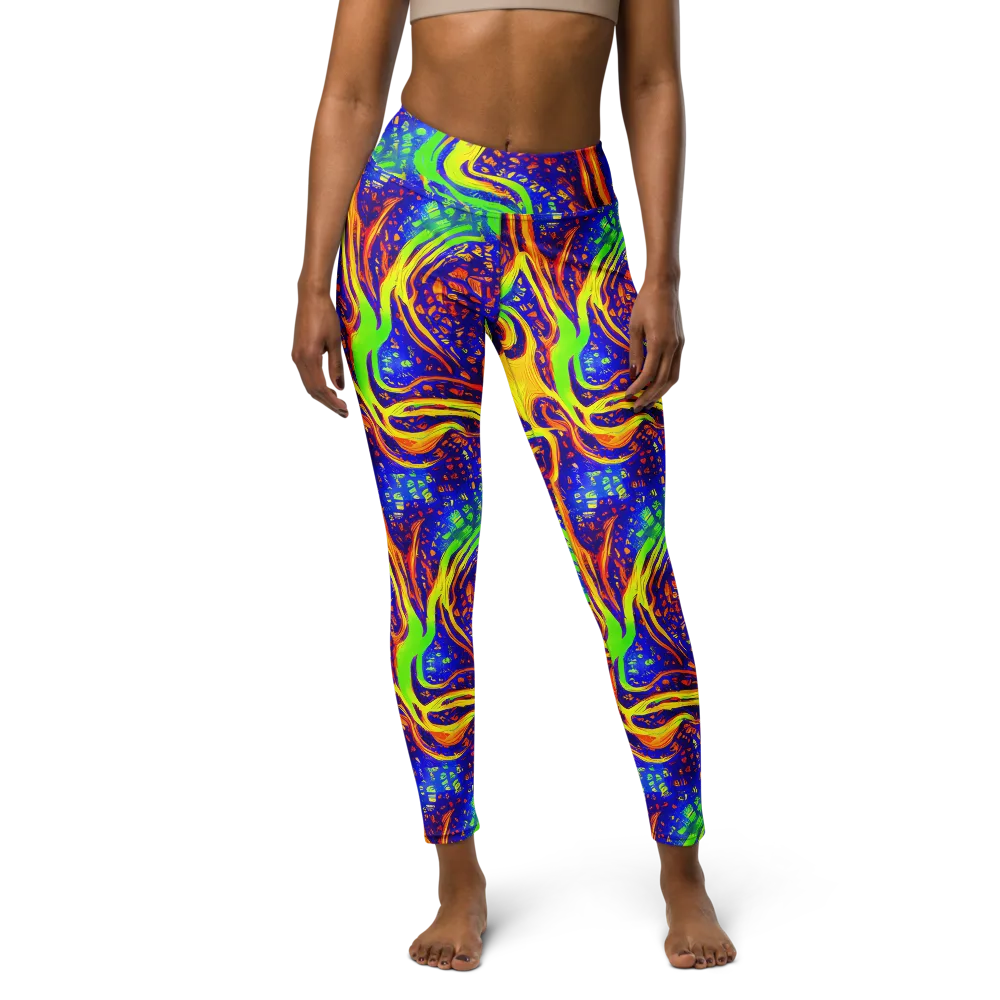 Firewater Maze on Yoga Leggings — Front
