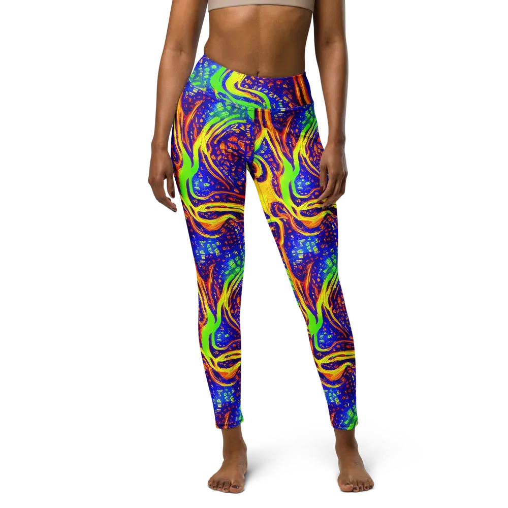 Firewater Maze on Yoga Leggings — Front