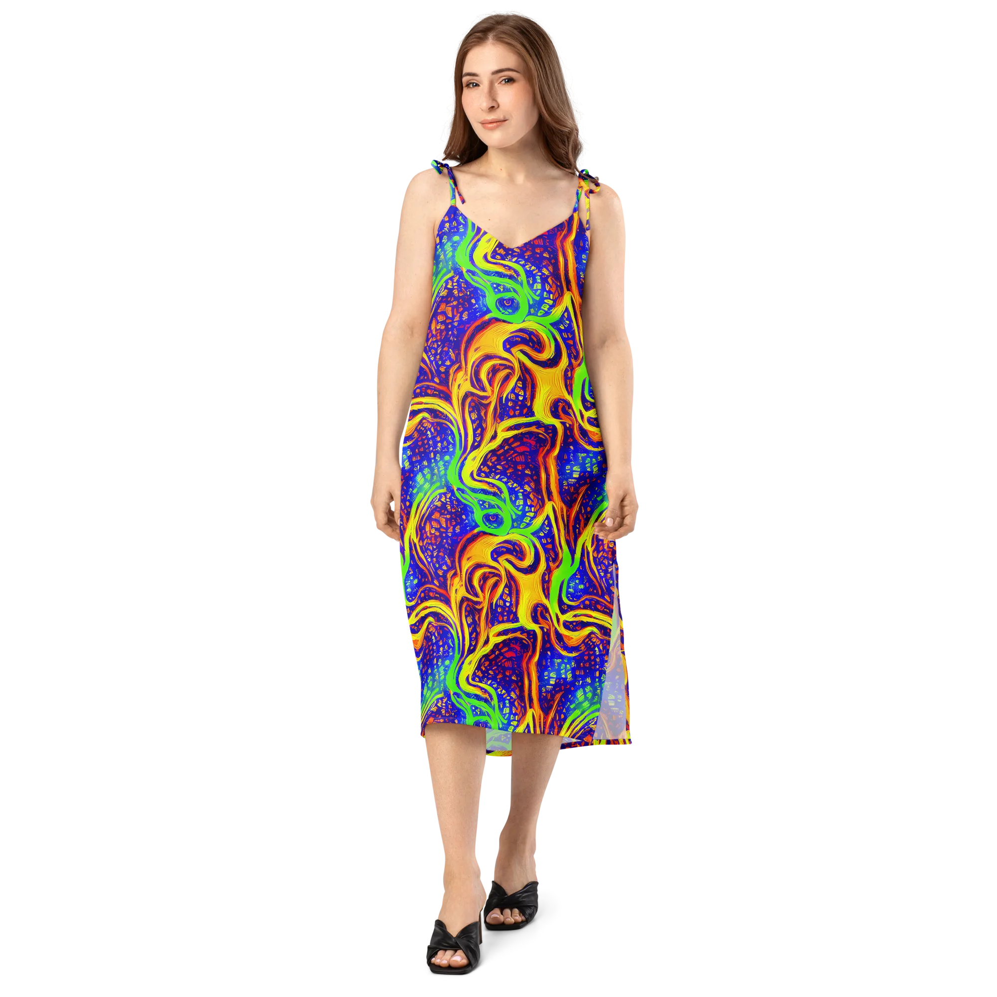 Firewater Maze on Slip Dress — Front