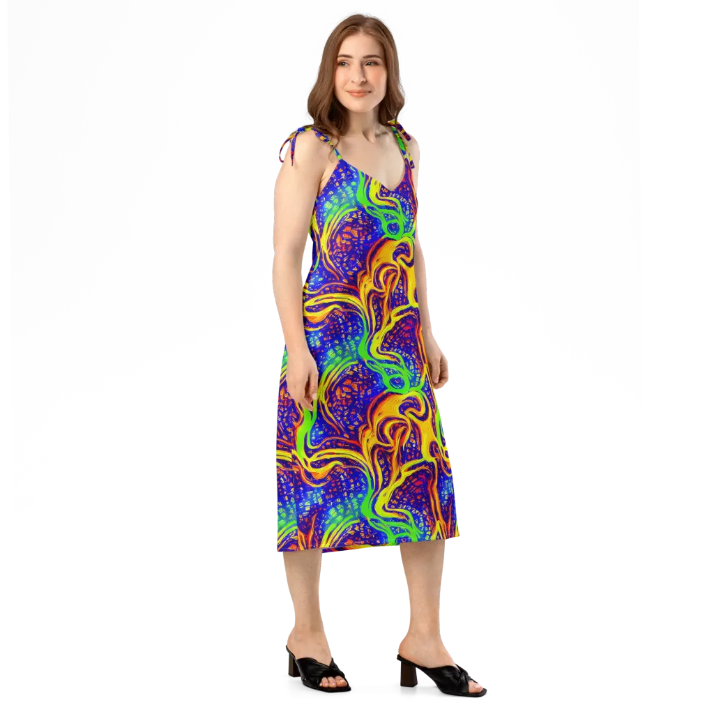 Firewater Maze on Slip Dress — Right Front