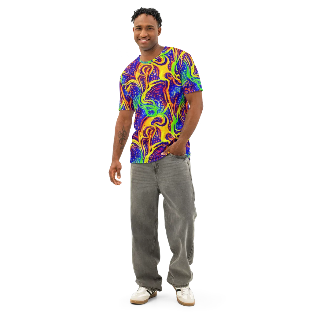 Firewater Maze on Men's Cotton Crew Neck T-Shirt — Front