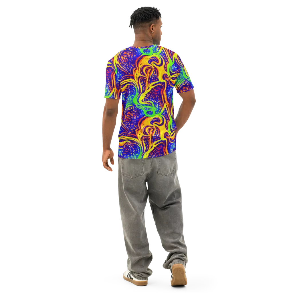 Firewater Maze on Men's Cotton Crew Neck T-Shirt — Back