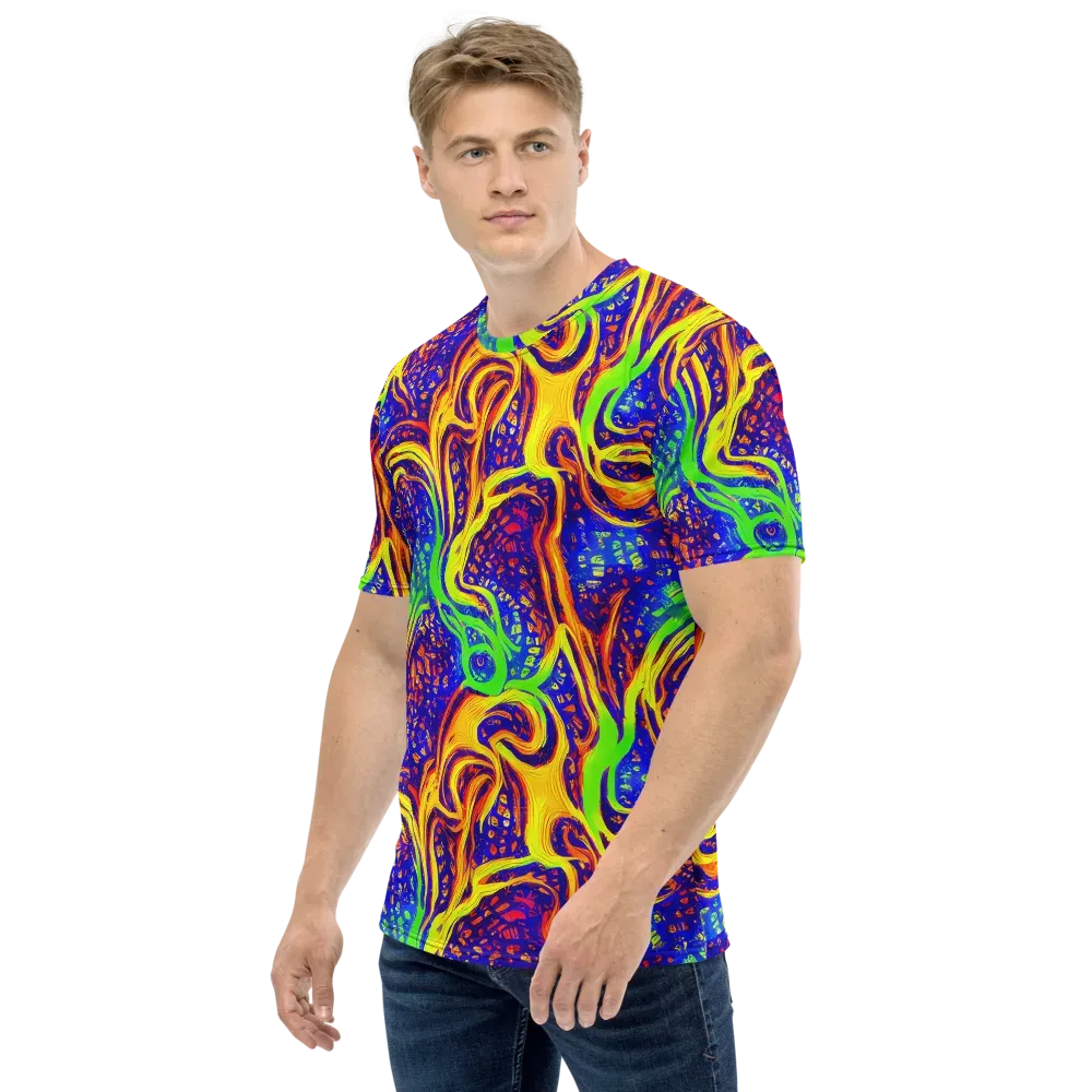 Firewater Maze on Men's Crew Neck T-Shirt — Left