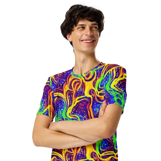 Firewater Maze on a Men's Crew Neck T-Shirt