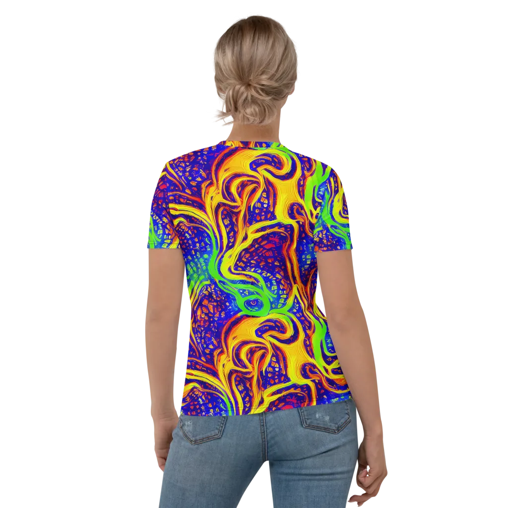 Firewater Maze on Women's Crew Neck T-Shirt — Back