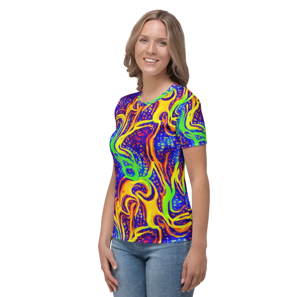 Firewater Maze on Women's Crew Neck T-Shirt — Left