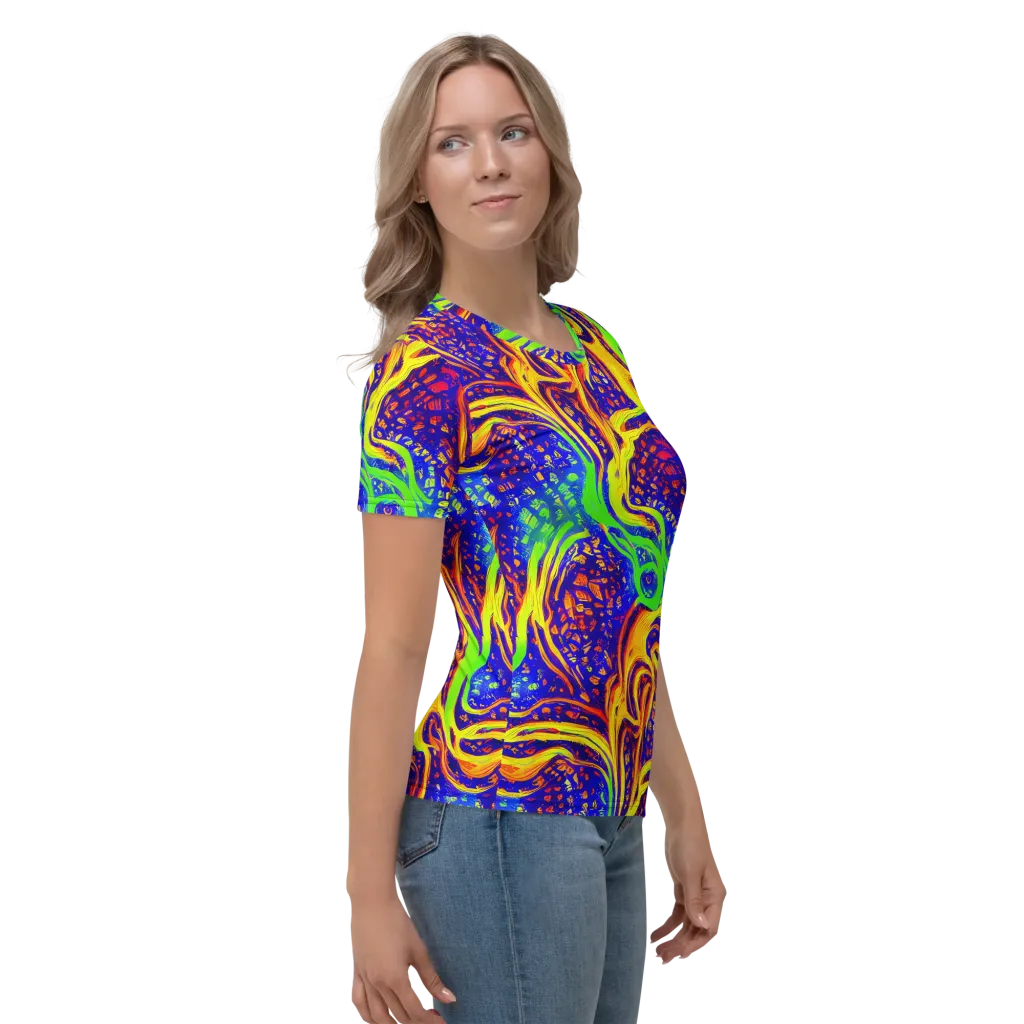 Firewater Maze on Women's Crew Neck T-Shirt — Right