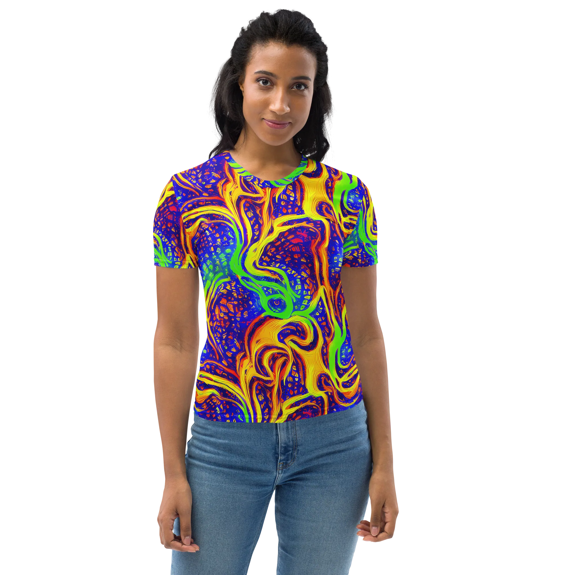 Firewater Maze on Women's Crew Neck T-Shirt — Front
