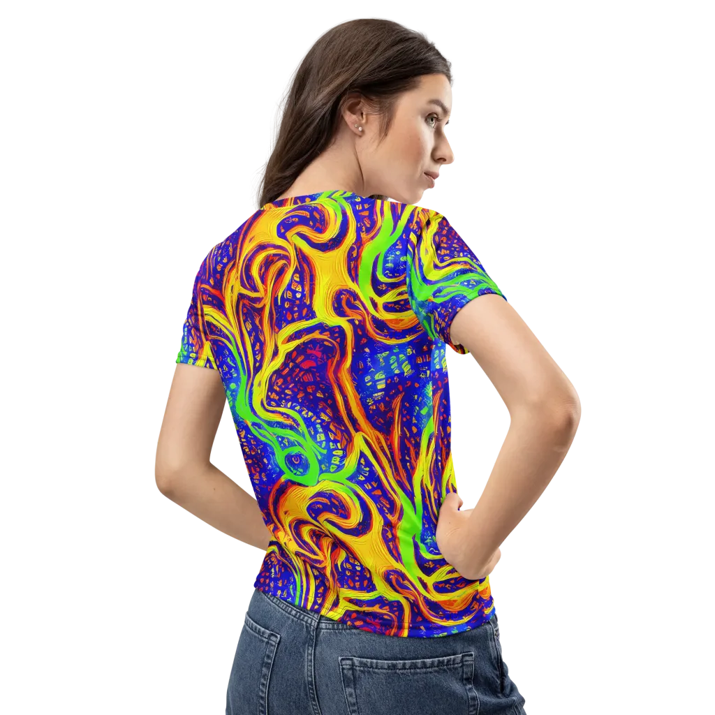 Firewater Maze on Women's Crew Neck T-Shirt — Back