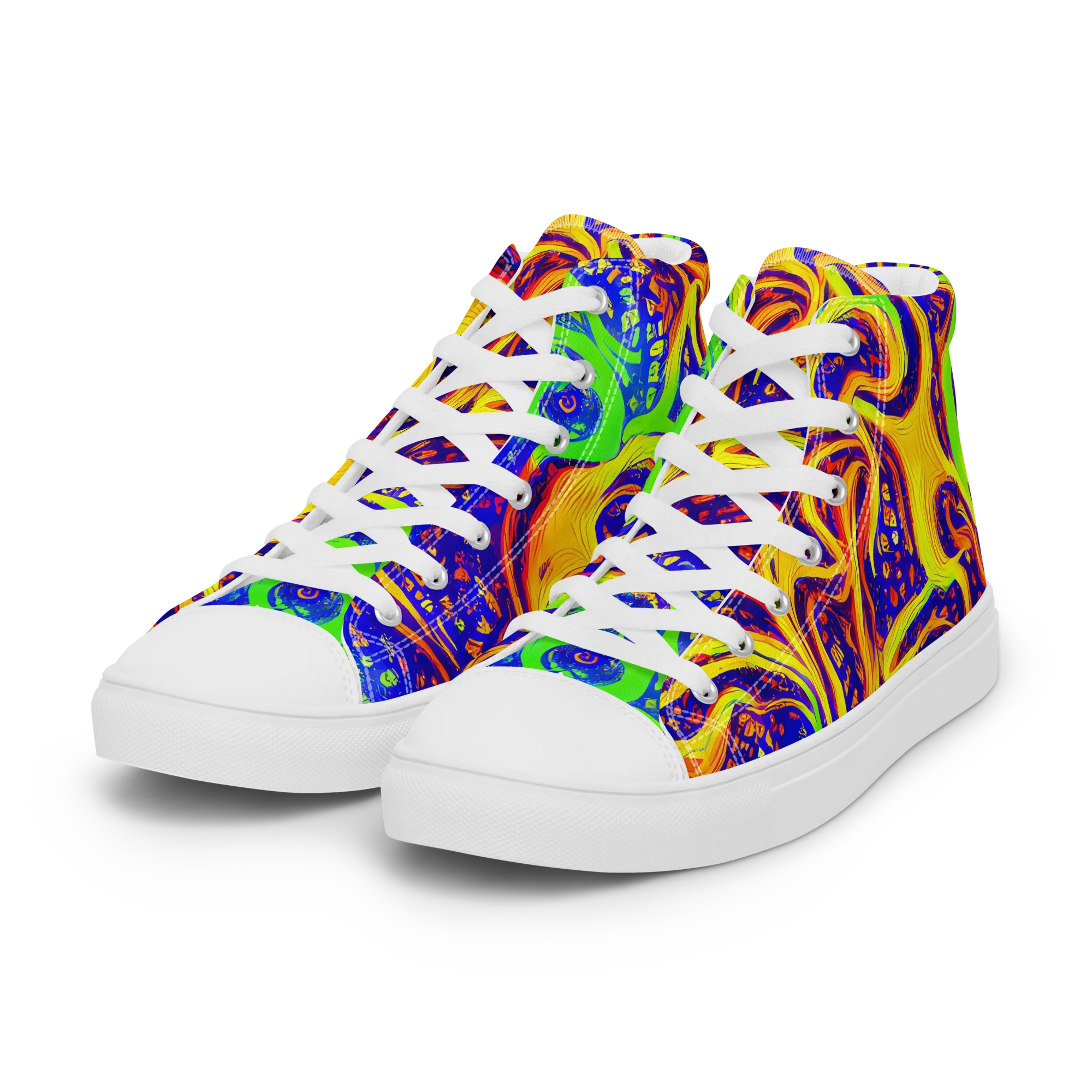 Firewater Maze on Women's High Top Canvas Shoes — Left Front