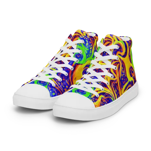 Firewater Maze on a Women's High Top Canvas Shoes