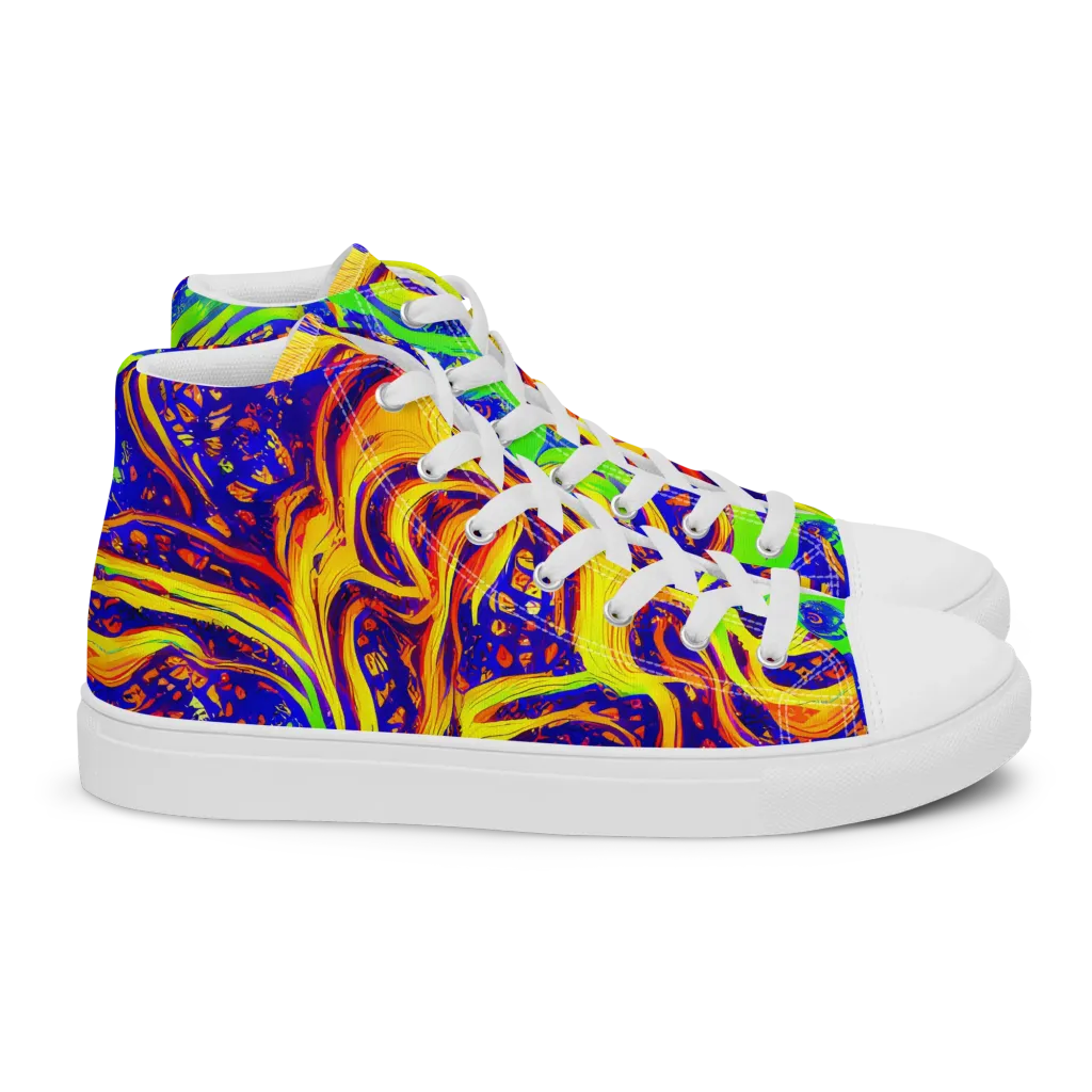 Firewater Maze on Women's High Top Canvas Shoes — Right