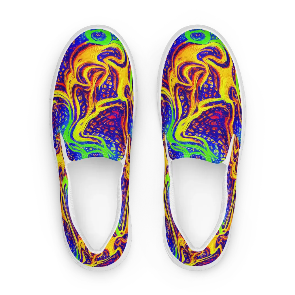 Firewater Maze on Men's Slip-On Canvas Shoes — Front