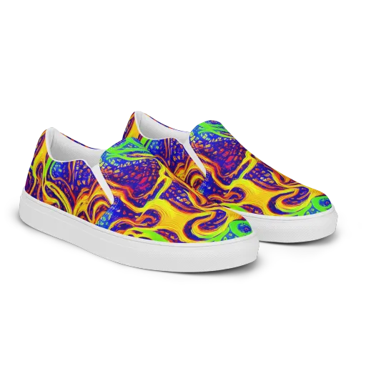 Firewater Maze on a Men's Slip-On Canvas Shoes