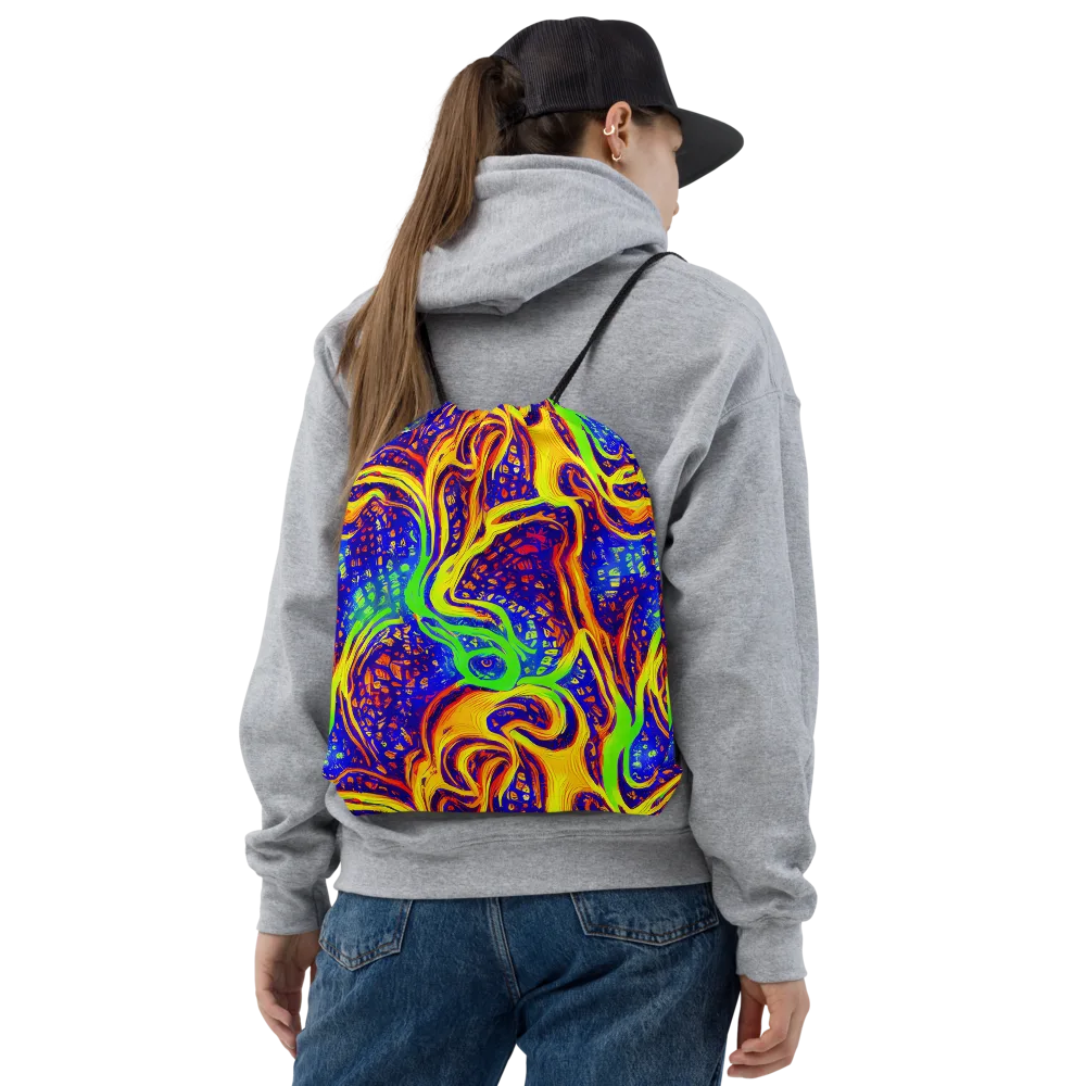 Firewater Maze on Drawstring Bag — Front
