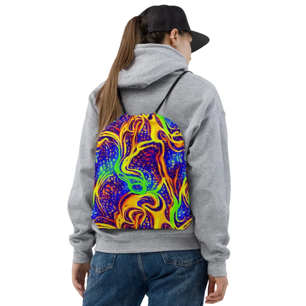 Firewater Maze on Drawstring Bag — Front