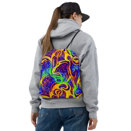 Firewater Maze on a Drawstring Bag