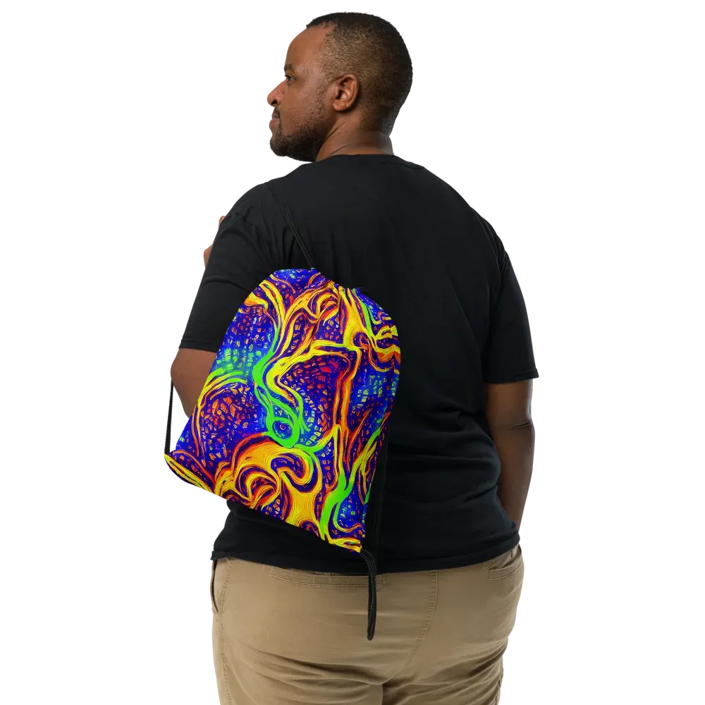 Firewater Maze on Drawstring Bag — Front