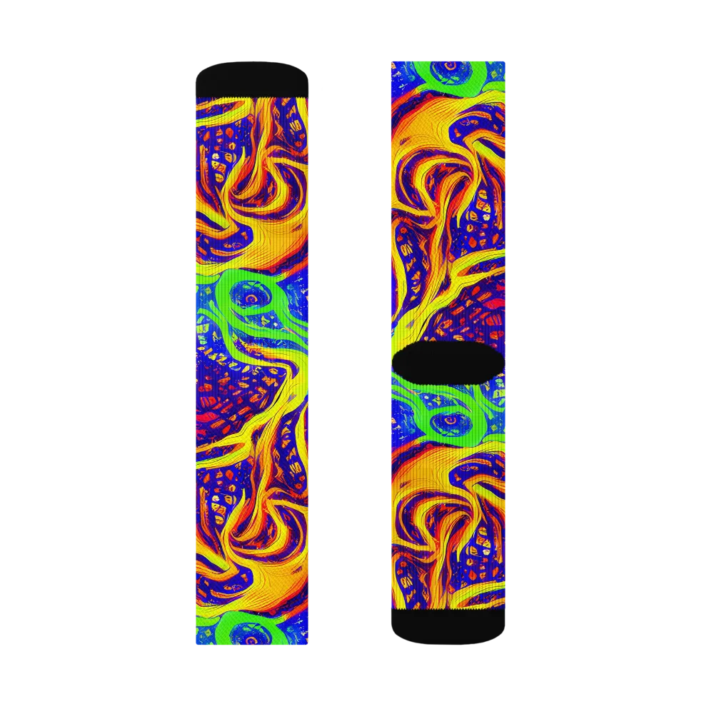Firewater Maze on Socks — Left Sock