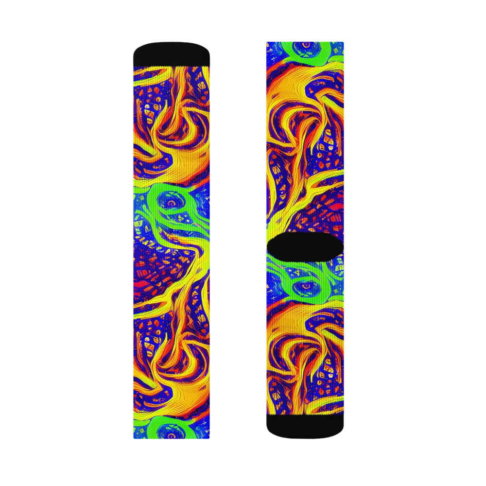Firewater Maze on Socks — Right Sock