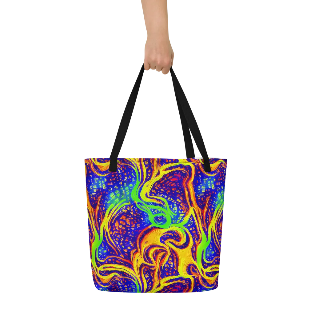 Firewater Maze on Large Tote Bag W/ Pocket — Front