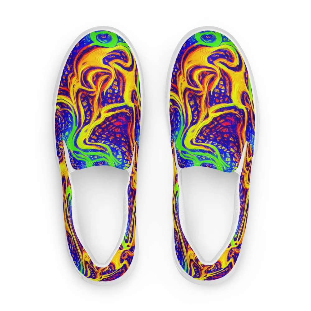 Firewater Maze on Women's Slip-On Canvas Shoes — Front