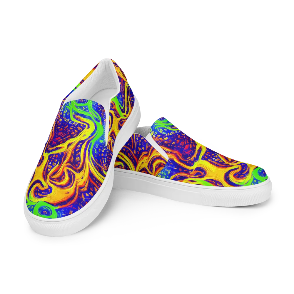 Firewater Maze on Women's Slip-On Canvas Shoes — Left Front