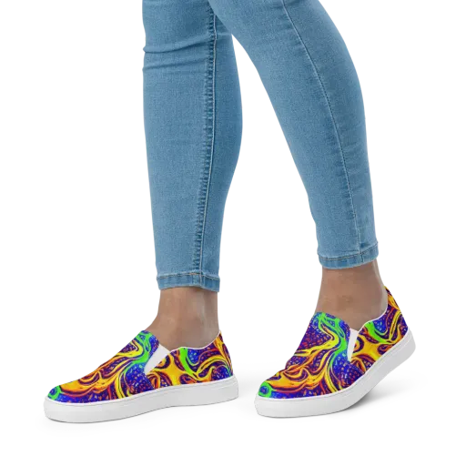 Firewater Maze on a Women's Slip-On Canvas Shoes