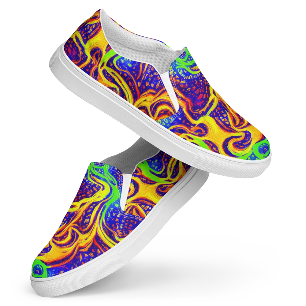 Firewater Maze on Women's Slip-On Canvas Shoes — Front