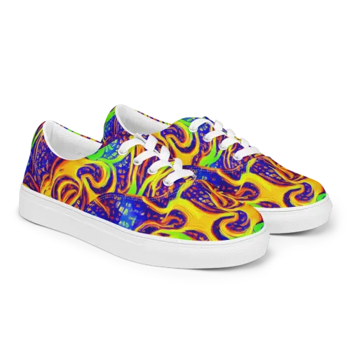 Firewater Maze on a Men's Lace-Up Canvas Shoes