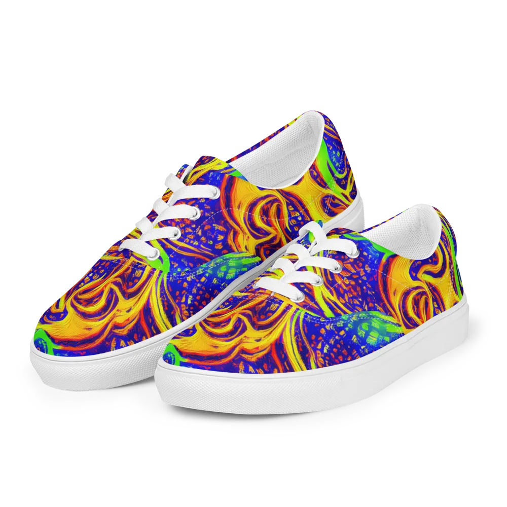 Firewater Maze on Men's Lace-Up Canvas Shoes — Left Front
