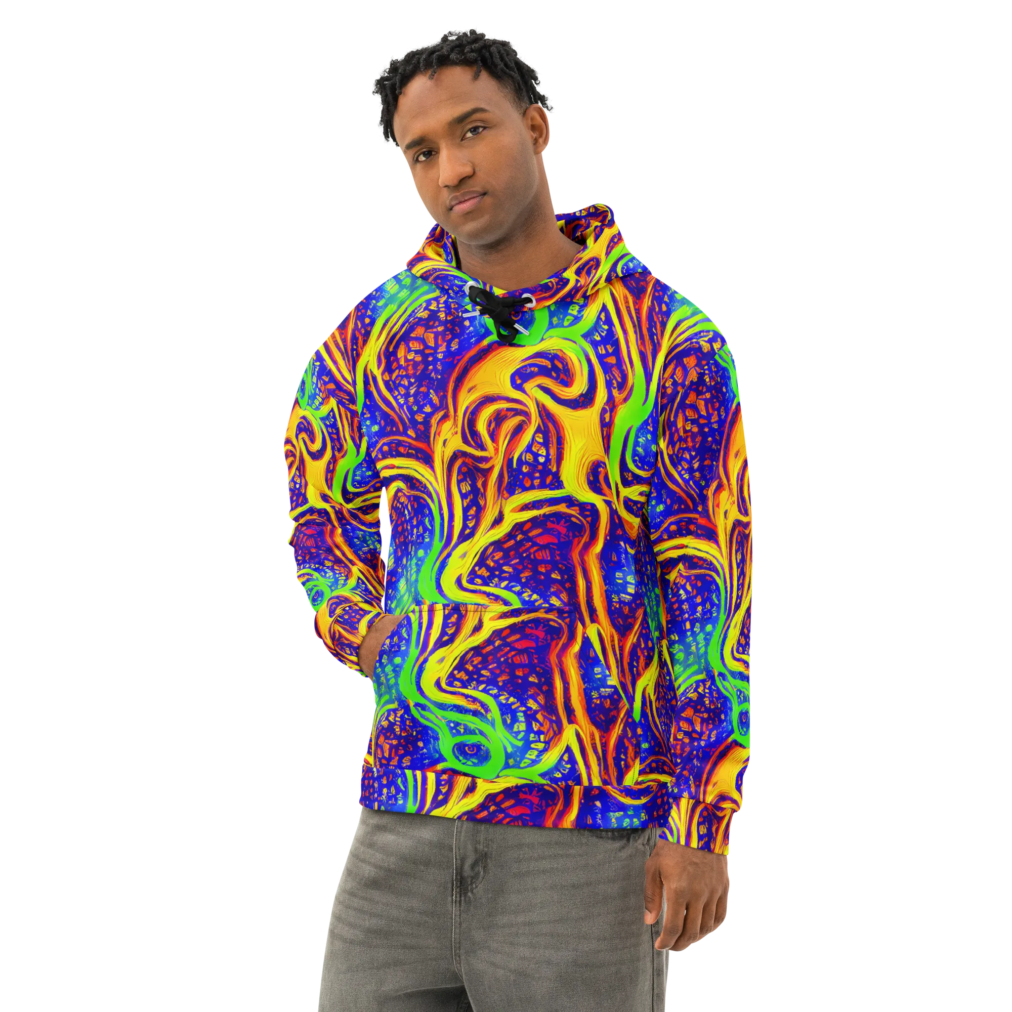 Firewater Maze on Cotton Hoodie — Left Front