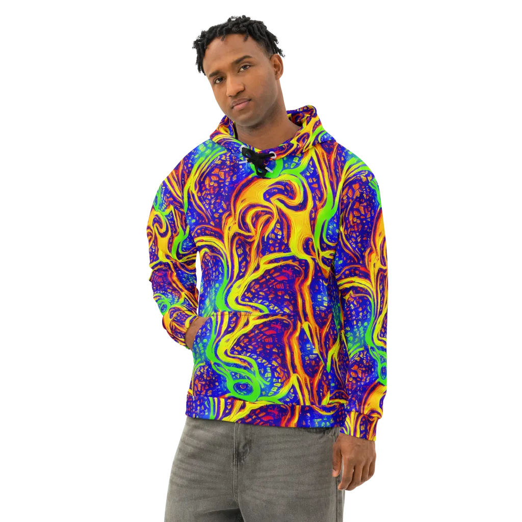 Firewater Maze on Cotton Hoodie — Left Front