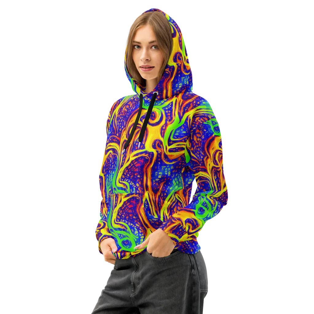 Firewater Maze on Cotton Hoodie — Left Front
