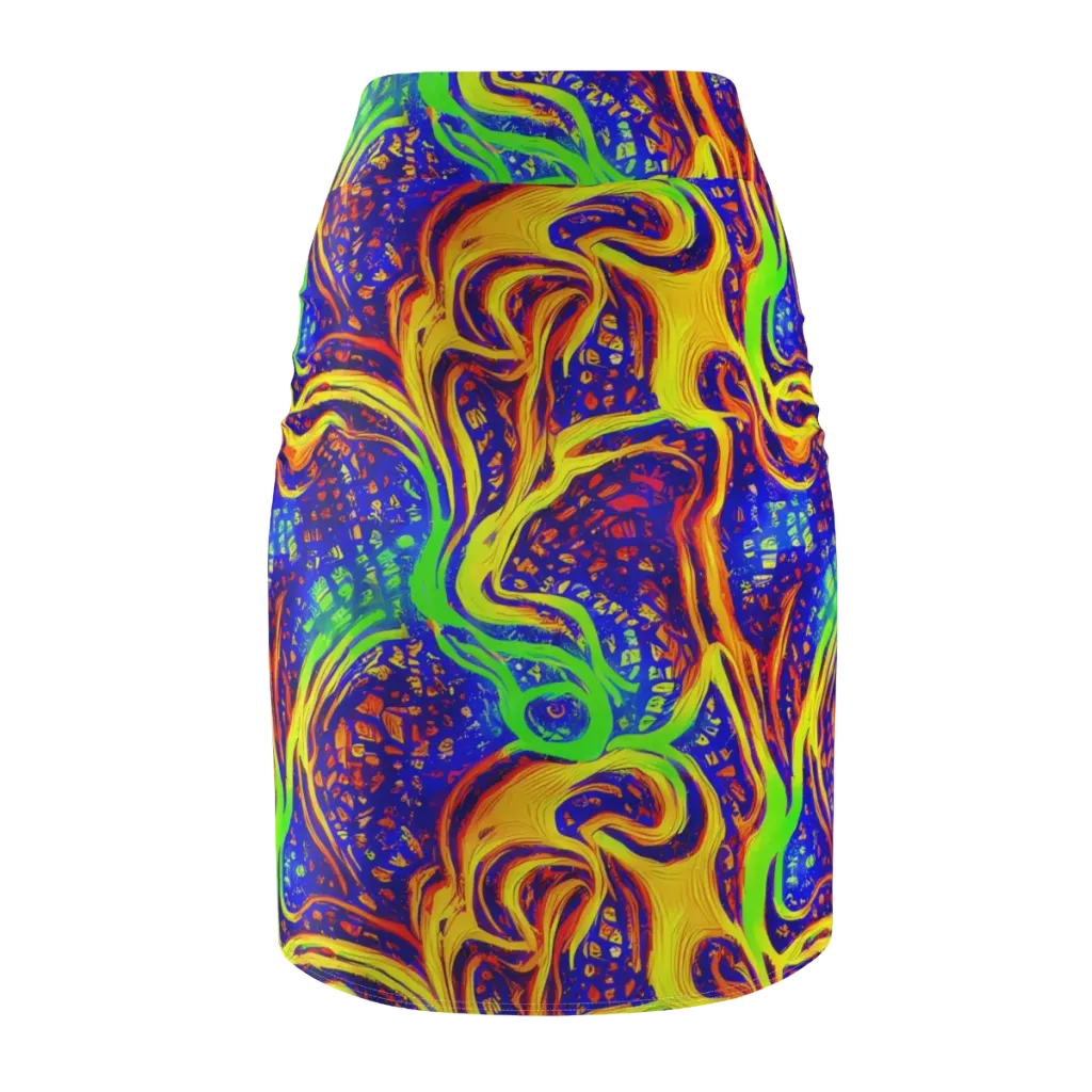 Firewater Maze on Pencil Skirt — Back