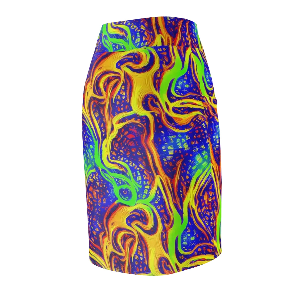 Firewater Maze on Pencil Skirt — Back Side