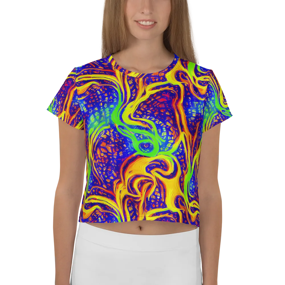 Firewater Maze on Crop Tee — Front