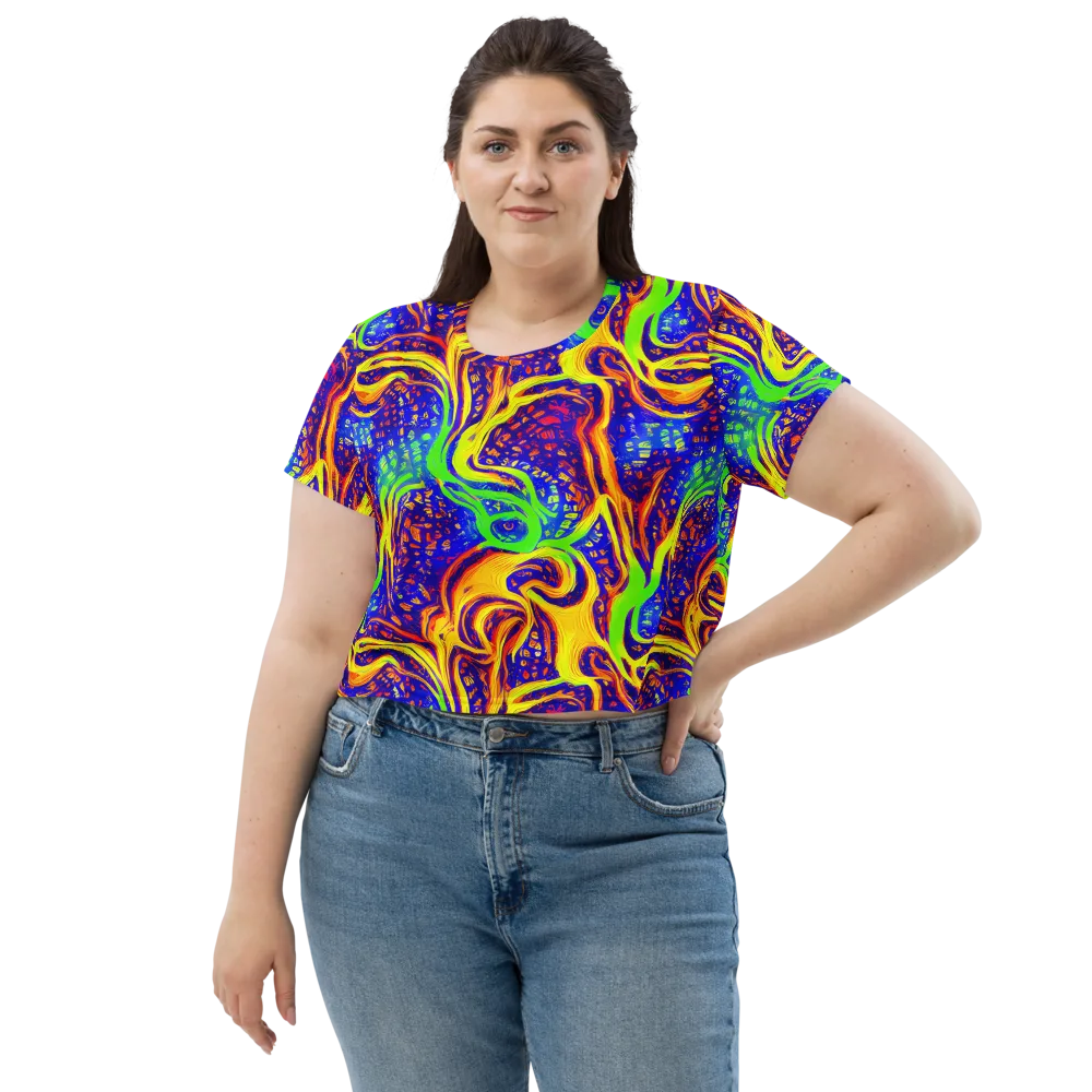 Firewater Maze on Crop Tee — Front