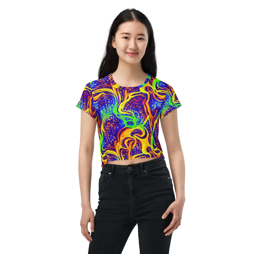 Firewater Maze on Crop Tee — Front
