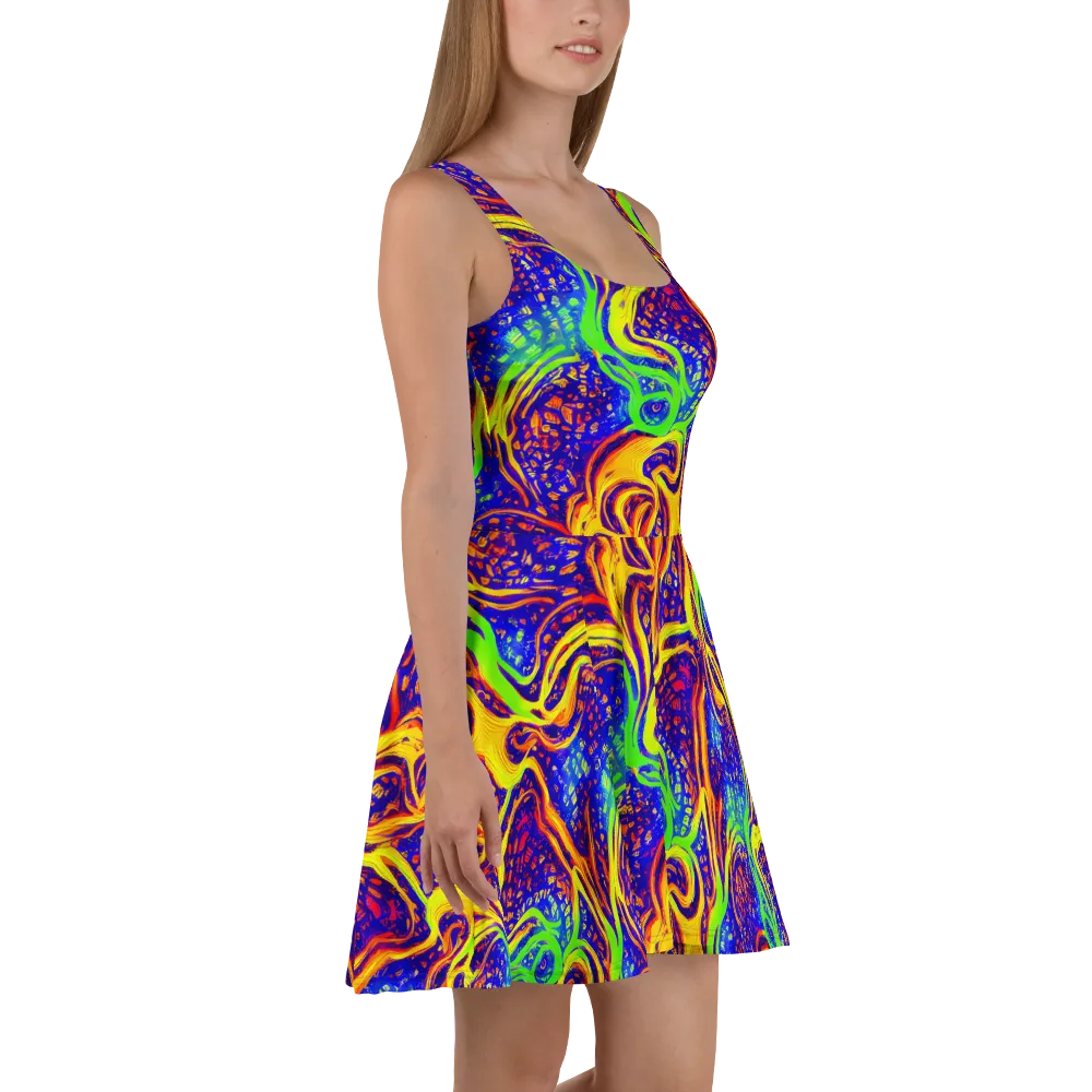 Firewater Maze on Skater Dress — Right