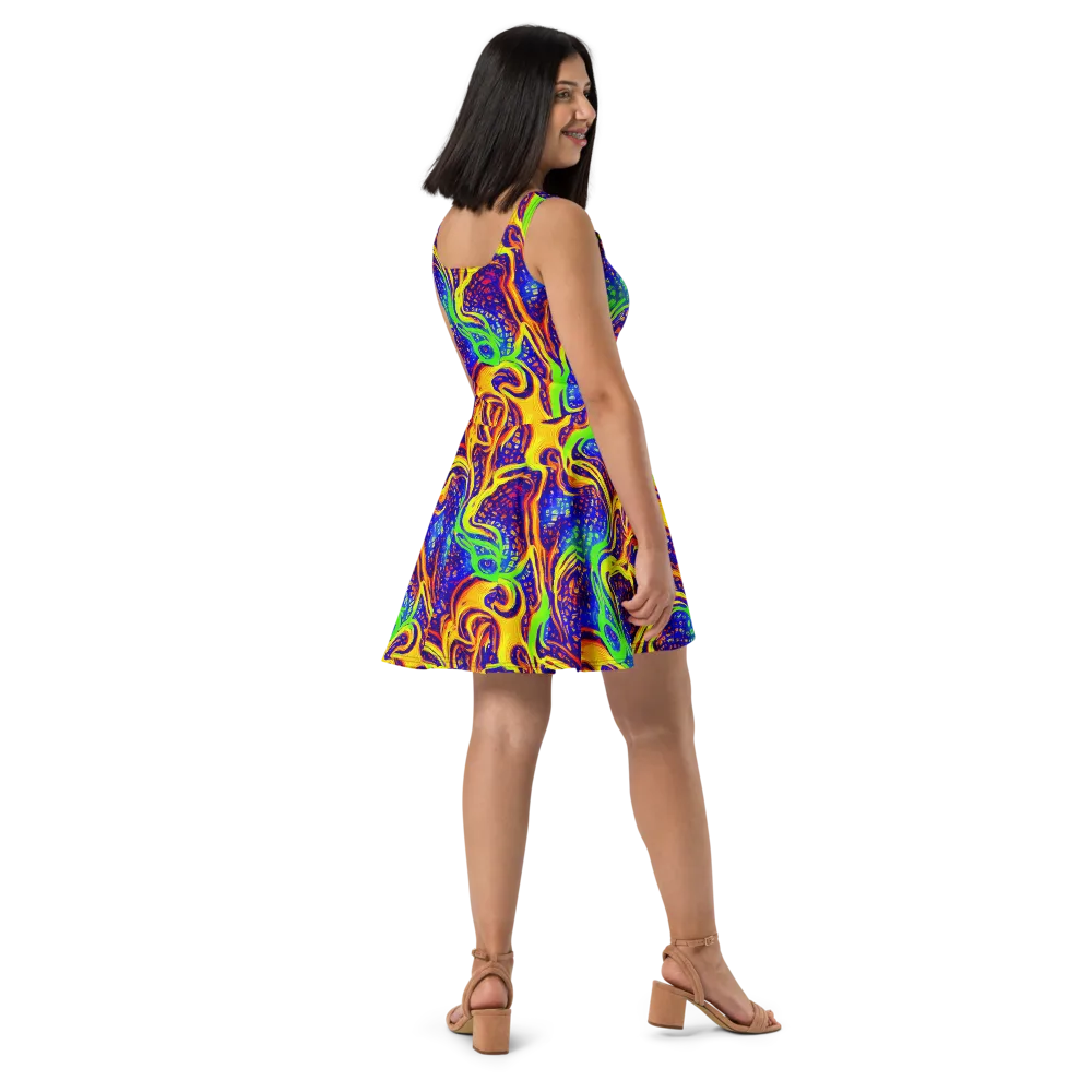 Firewater Maze on Skater Dress — Right