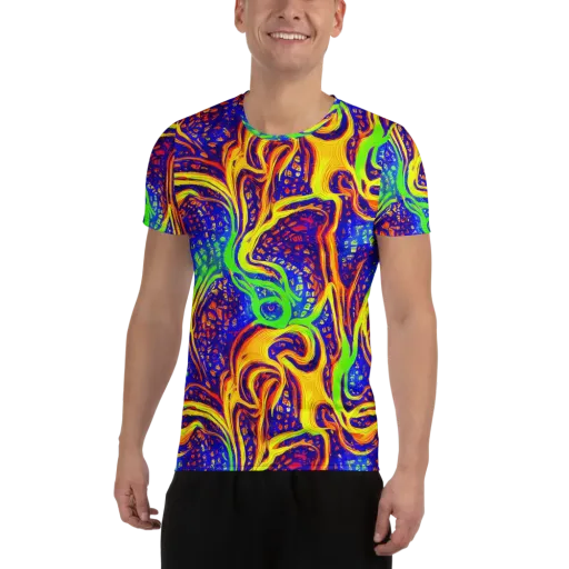 Firewater Maze on a Men's Athletic T-Shirt