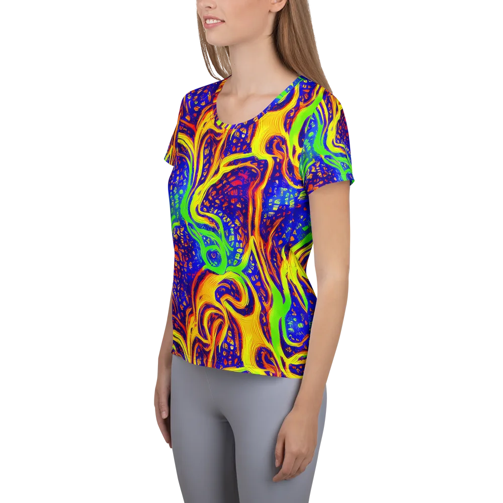 Firewater Maze on Women's Athletic T-Shirt — Left