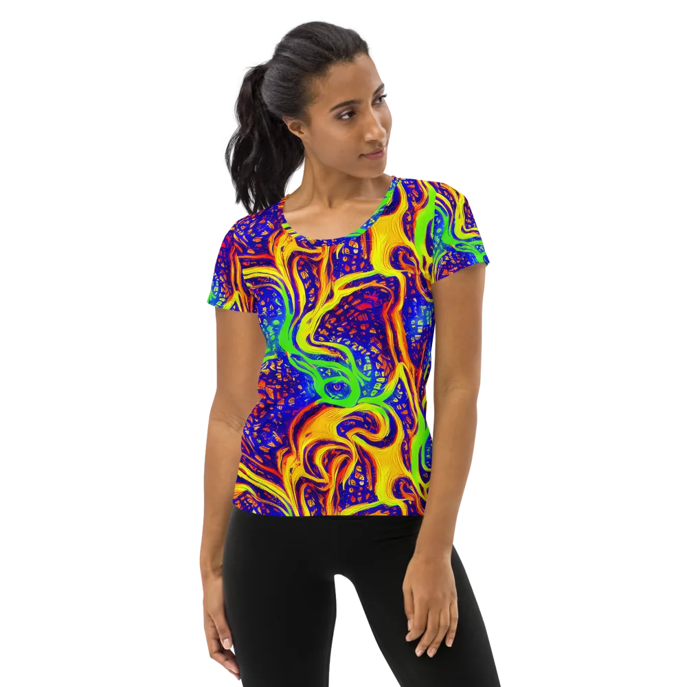 Firewater Maze on Women's Athletic T-Shirt — Front