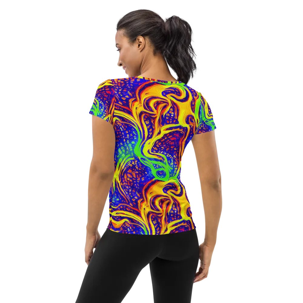 Firewater Maze on Women's Athletic T-Shirt — Back