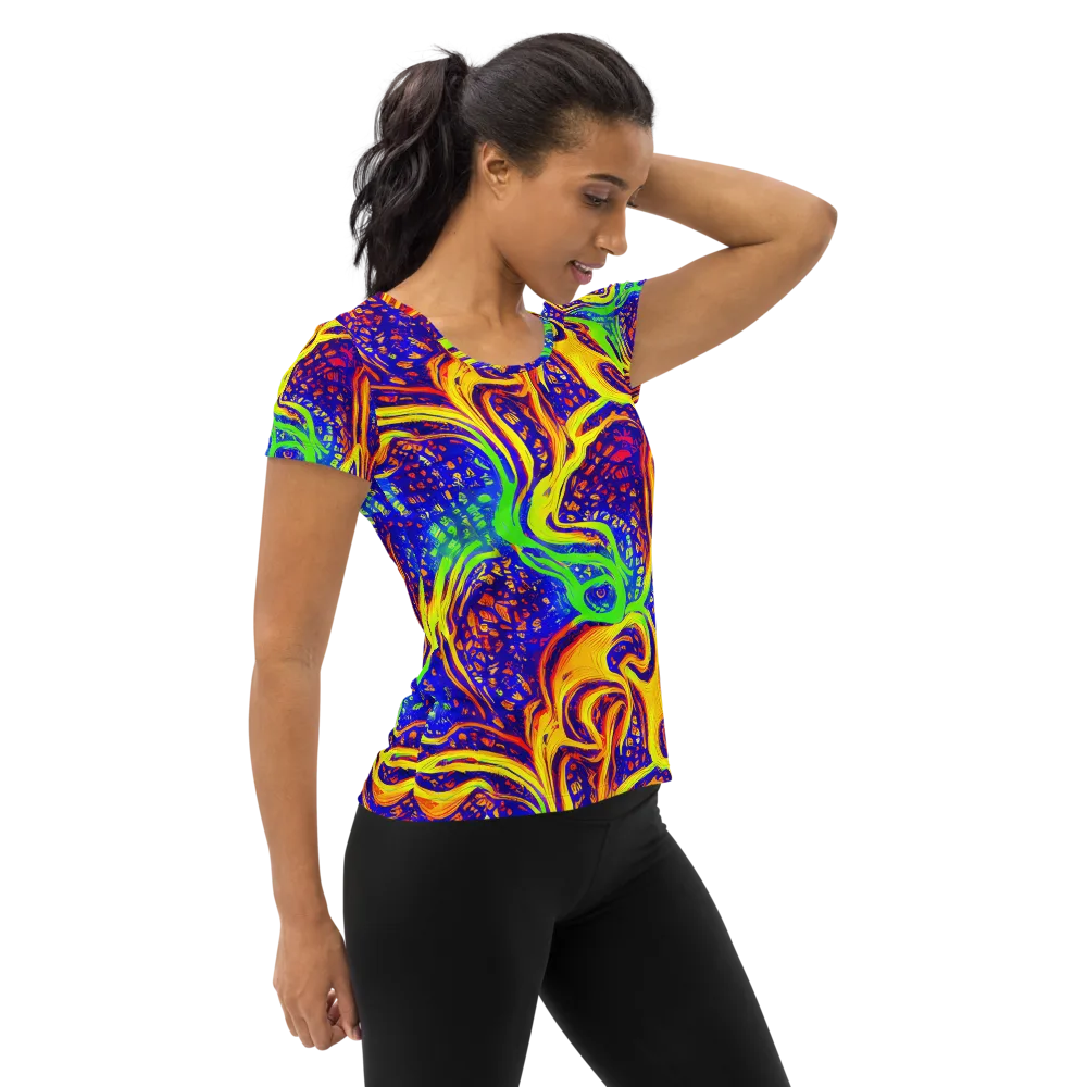 Firewater Maze on Women's Athletic T-Shirt — Right