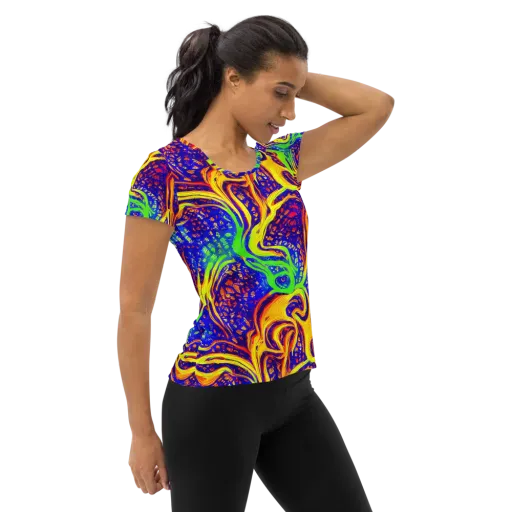 Firewater Maze on a Women's Athletic T-Shirt