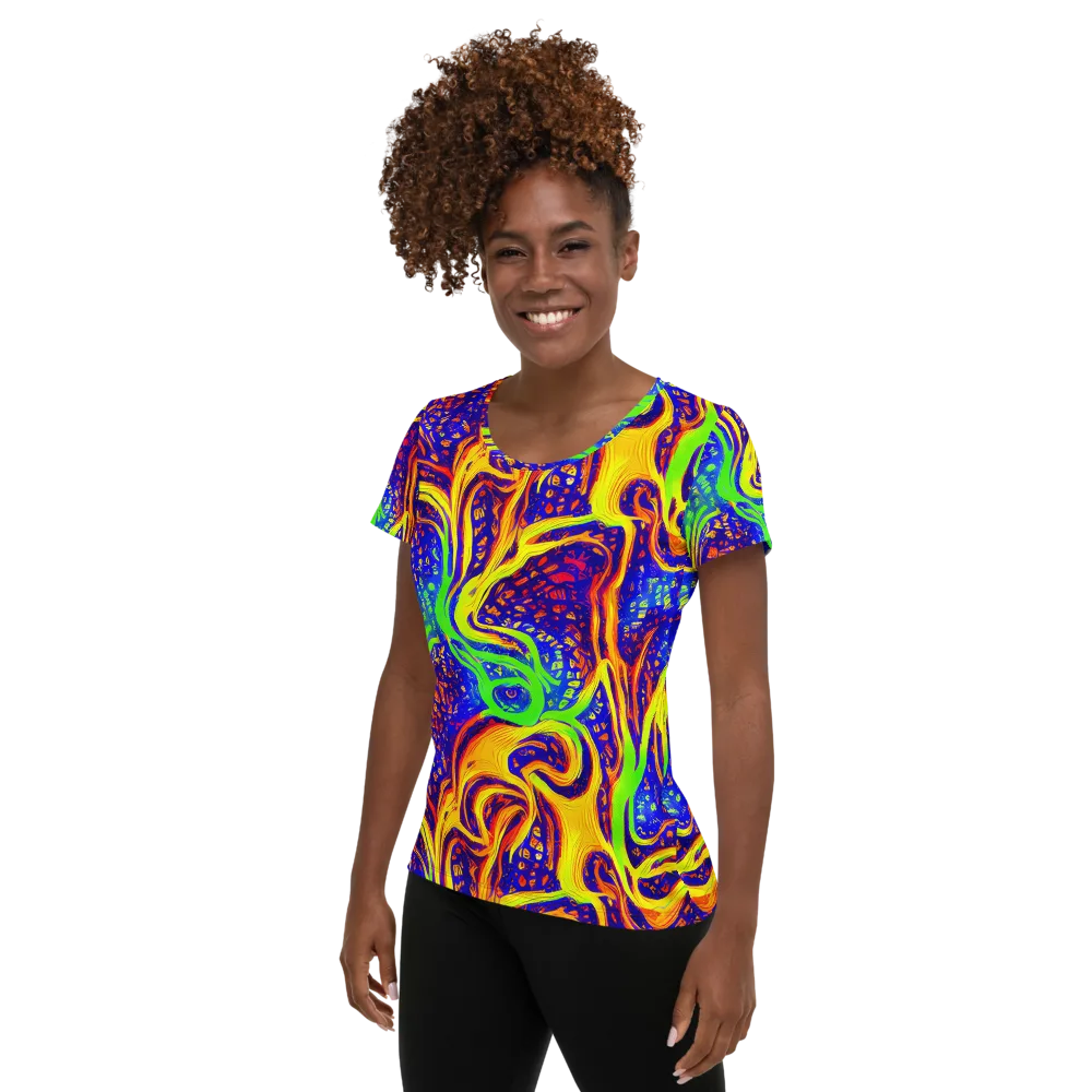 Firewater Maze on Women's Athletic T-Shirt — Left