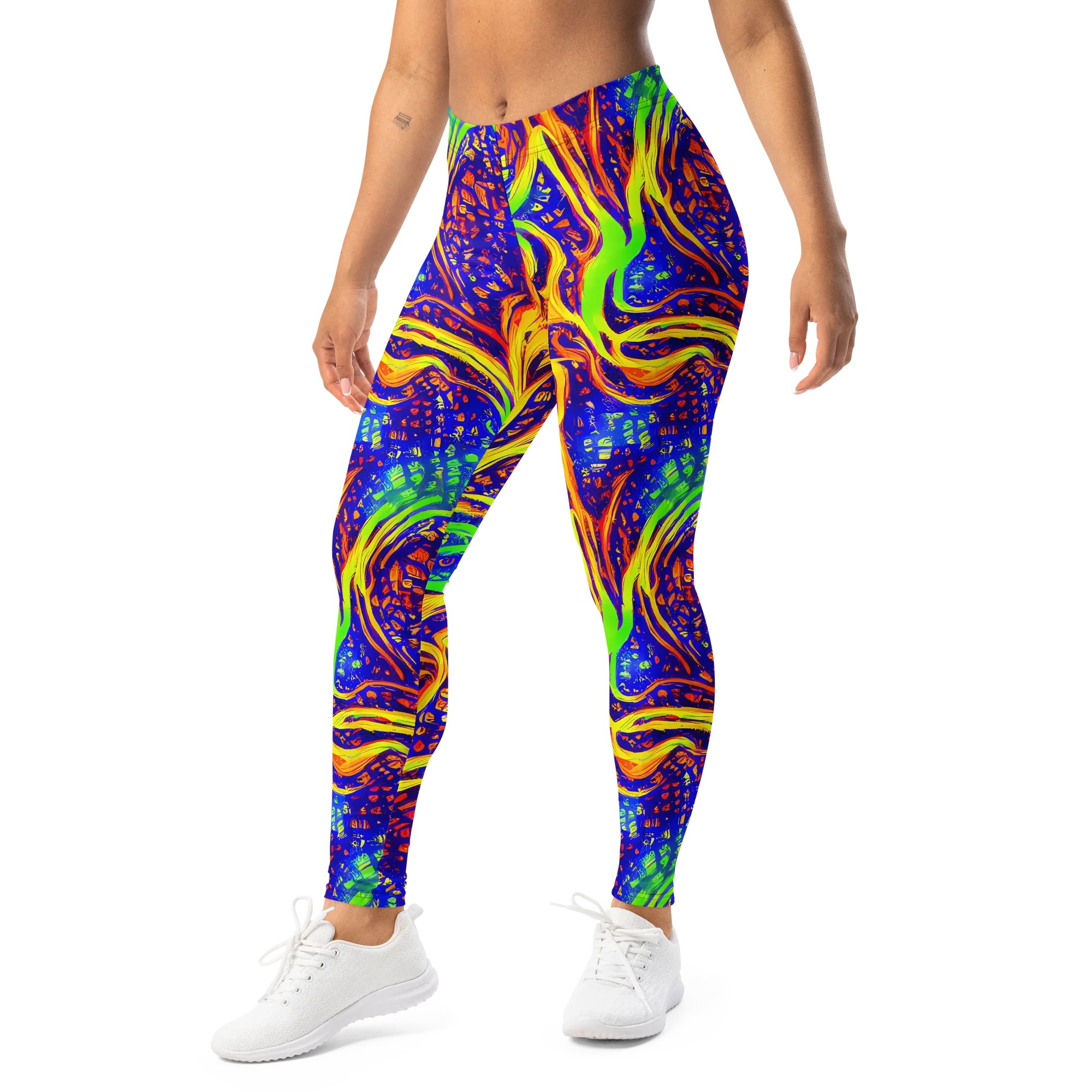 Firewater Maze on Leggings — Left Front