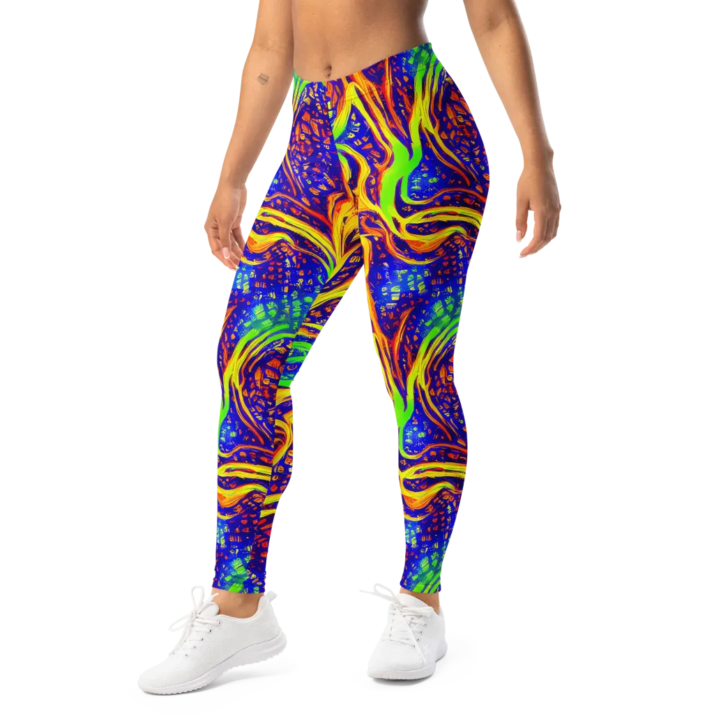 Firewater Maze on Leggings — Left Front